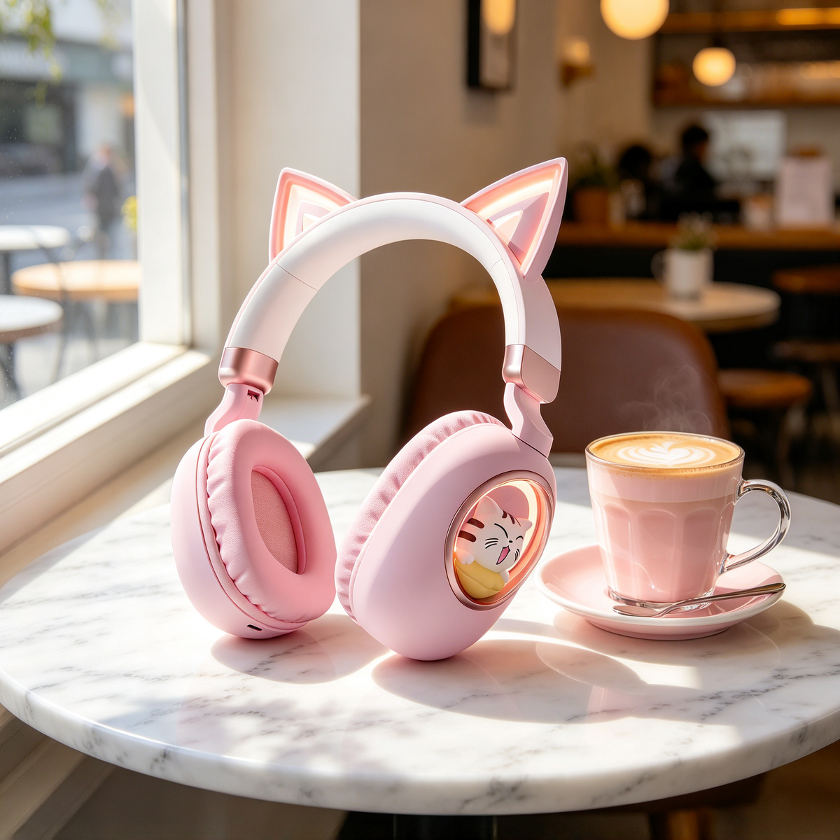 π§ Wireless Headphones | Soft ABS Design | Gaming & Daily Use | Kids & Teens Gift | Cute LED Cat Ear Style