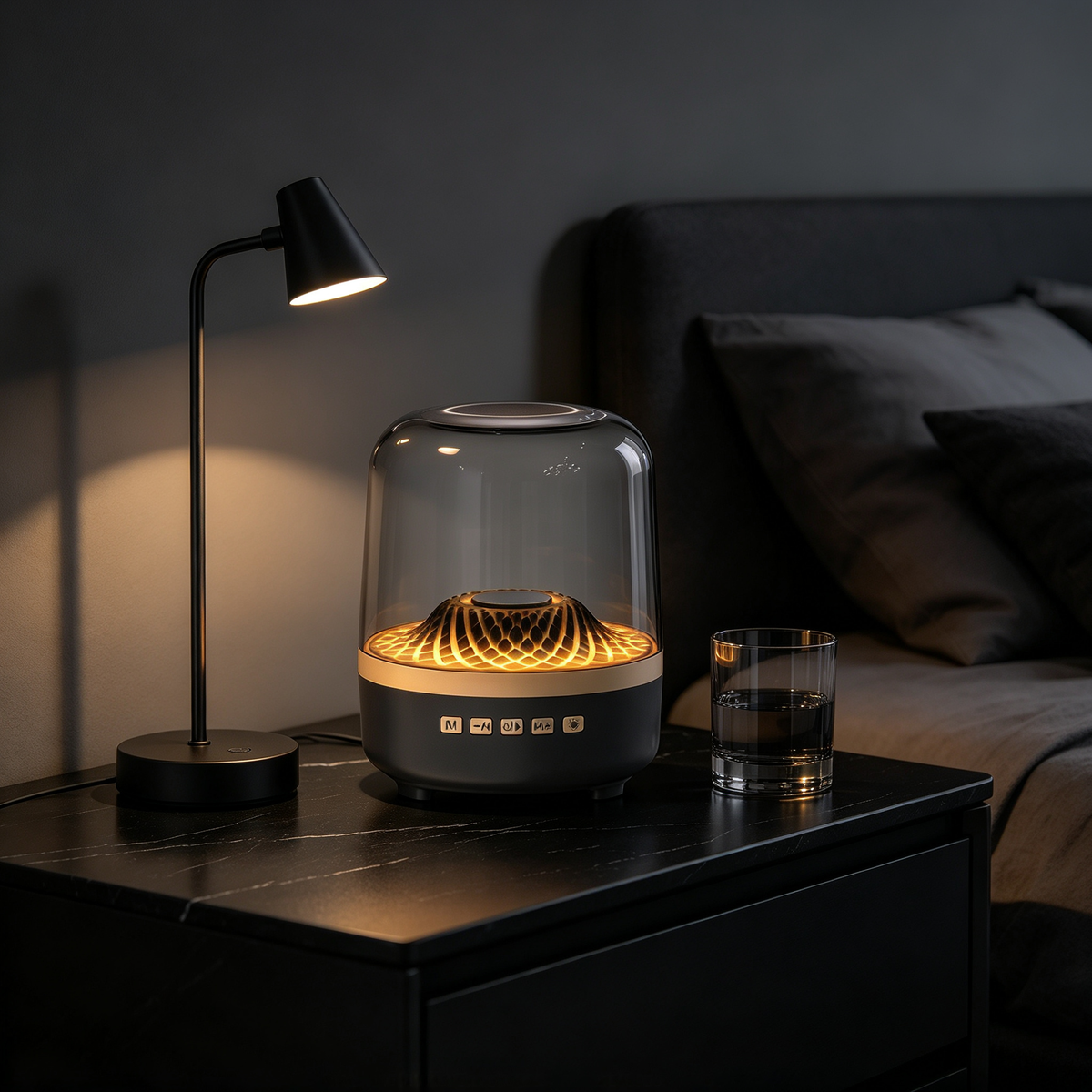 π Bluetooth Speaker | Glass Dome | Home Gifts | Golden Ambient Glow