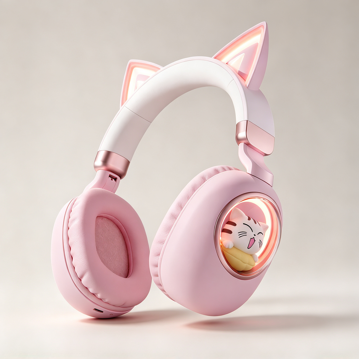 🎧 Wireless Headphones | Soft ABS Design | Gaming & Daily Use | Kids & Teens Gift | Cute LED Cat Ear Style