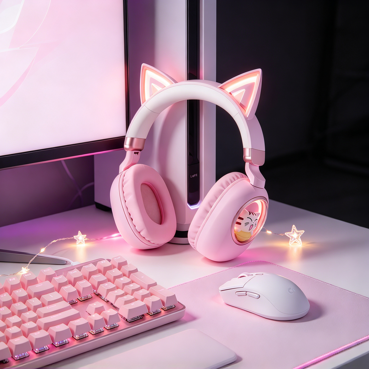 🎧 Wireless Headphones | Soft ABS Design | Gaming & Daily Use | Kids & Teens Gift | Cute LED Cat Ear Style