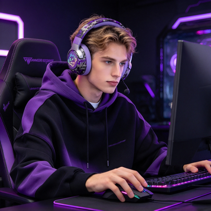 🎧 Gaming Headset | ABS Material | Gaming & Streaming | Gamers Gift | RGB Graphic Design