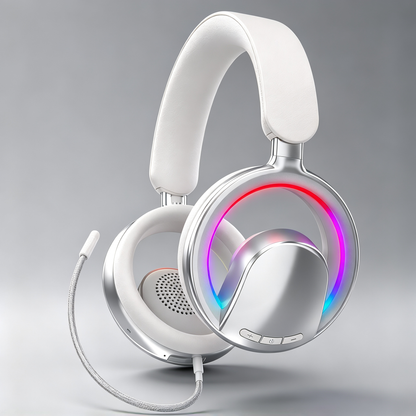 🎮 Gaming Headset | Metallic Finish | Gamer Gift | Vibrant RGB Lighting