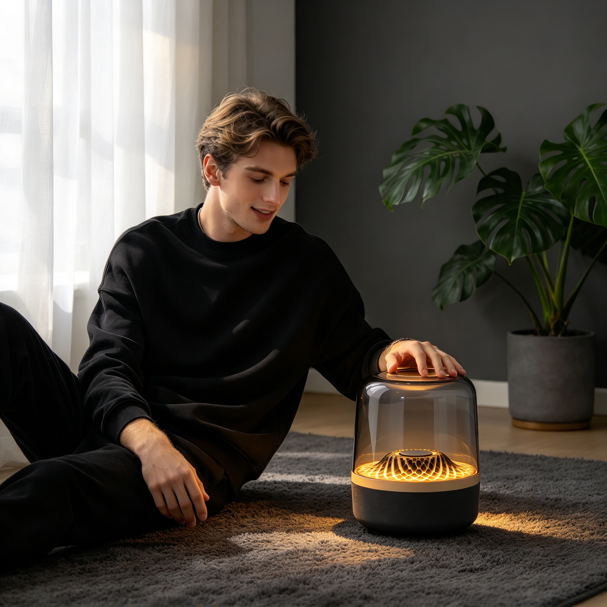 🔊 Bluetooth Speaker | Glass Dome | Home Gifts | Golden Ambient Glow