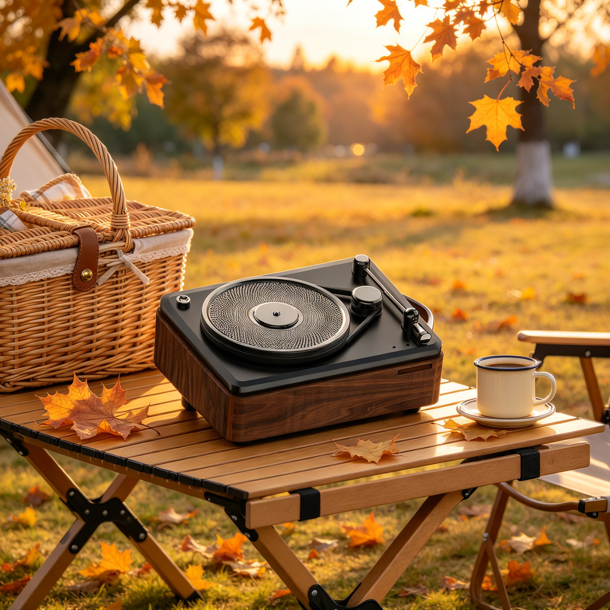 🎵 Retro Bluetooth Speaker | Wood-Look Finish | Music Lovers | Vintage Turntable Charm